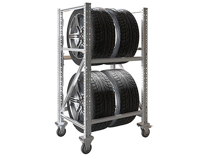 4 təkər saxlamaq üçün mobil rəf sistemi  MS Pro 1350/781x606
