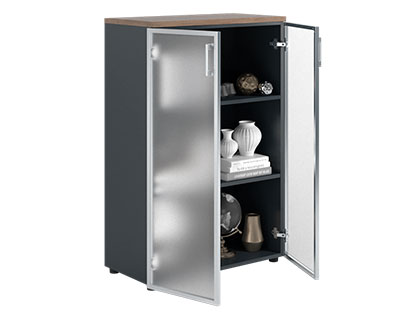 Şüşəli dolab  NV 1280/2G tünd qoz/antrasit