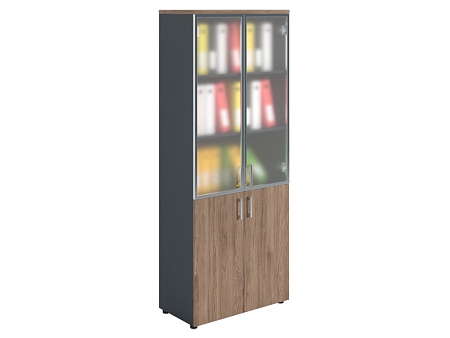 Dolab NW 2080/2G şüşəli tünd qoz/antrasit