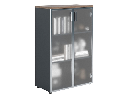 Şüşəli dolab  NV 1280/2G tünd qoz/antrasit